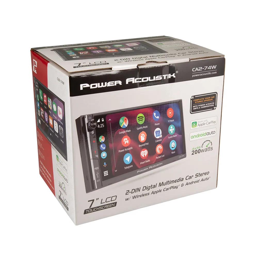 CA2-74W | 2-DIN Digital Media Car Stereo w/ Wireless Apple CarPlay & Android Auto, Bluetooth, & 7” LCD - Image 6