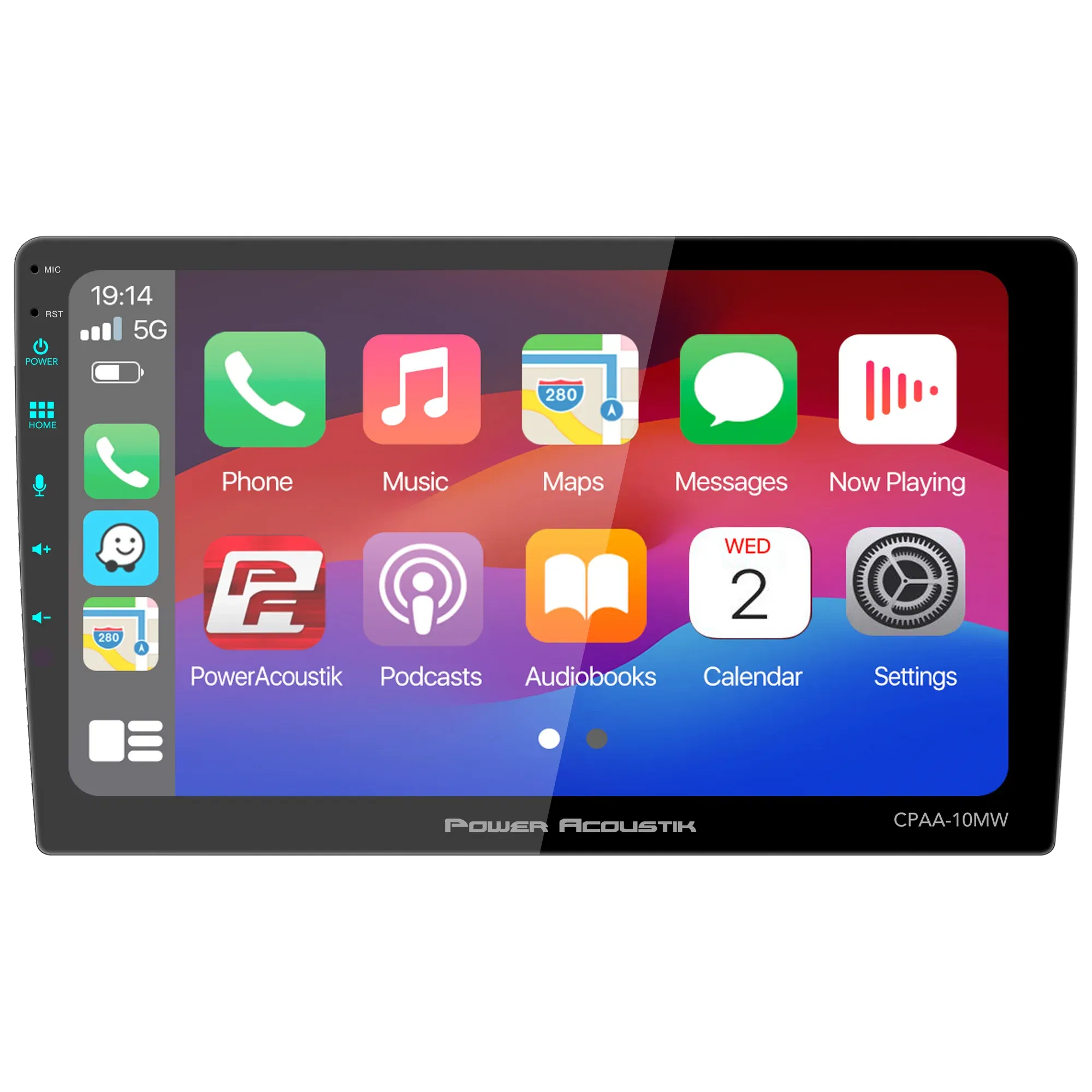 Power Acoustik CPAA‑10MW 10.6″ Floating Touchscreen Head Unit | Wireless CarPlay® & Android Auto™ | Mechless 2-DIN Stereo - Image 2